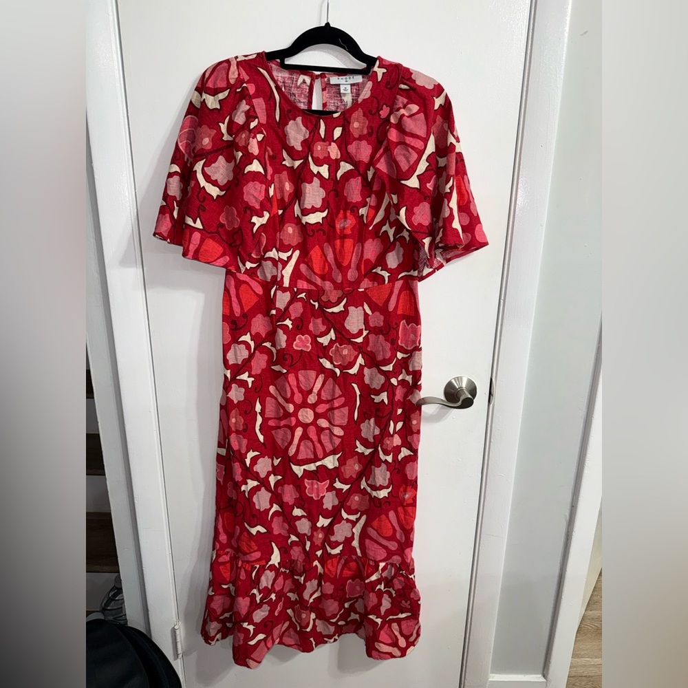 RHODE x Target Zinnia Floral Bell Sleeve Midi Dress Size 10 - Picture 6 of 11